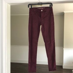 American eagle super stretch Maroon jeggings